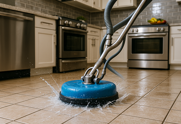 Kitchen tile cleaning